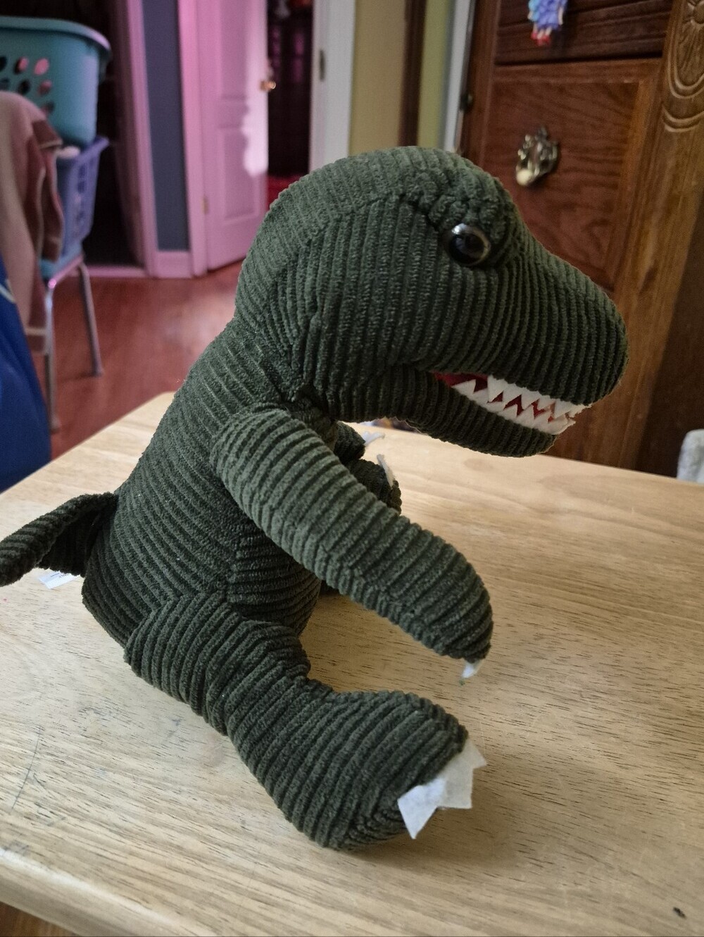 Naturally Kids Gifts Green Corduroy Dinosaur T Rex Plush